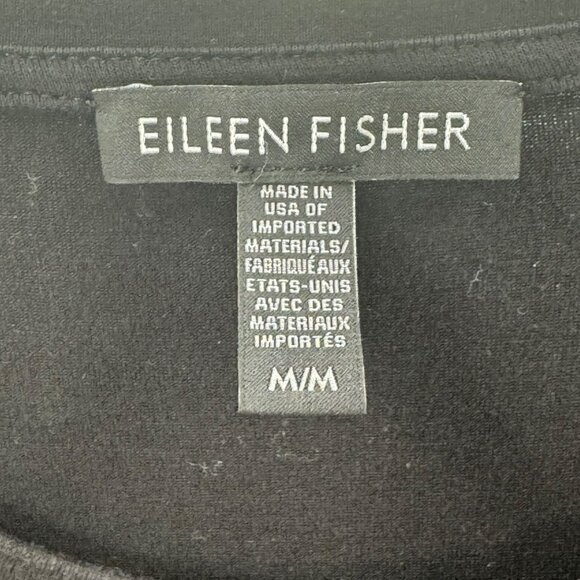 Eileen Fisher Black Tencel & Spandex Womens Tunic Tee Shirt W/ Side Slits - Picture 5 of 6